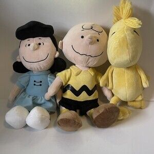 Lot of 3 Kohls Cares Peanuts Plush Charlie Brown Lucy Woodstock